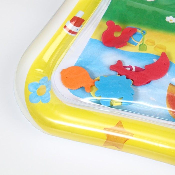 Акваковрик надувной развивающий водный коврик «Весёлые малыши», 65x50 см, Крошка Я Акваковрик надувной развивающий водный коврик «Весёлые малыши», 65x50 см, Крошка Я