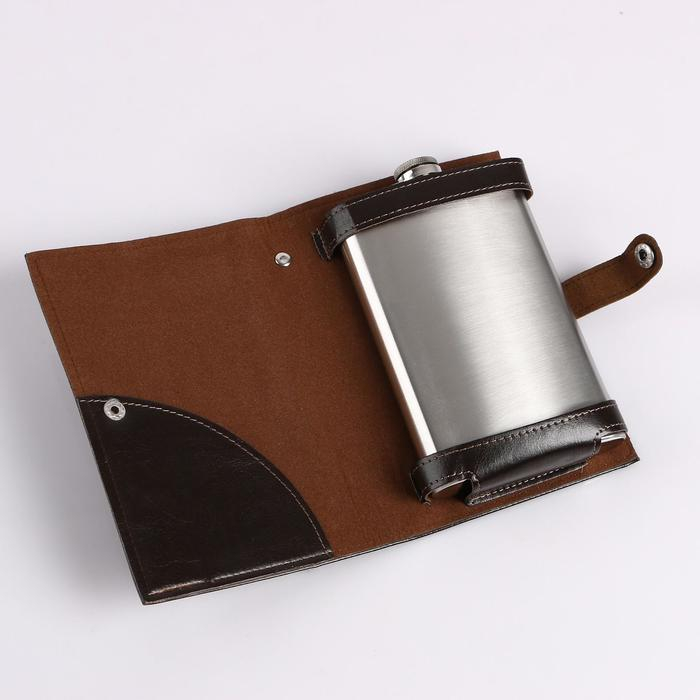 Фляжка для алкоголя и воды, 300 мл,  Фляжка для алкоголя и воды, 300 мл, "Герб", нержавеющая сталь, чехол, подарочная