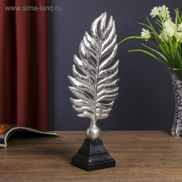 Сувенир полистоун  Сувенир полистоун "Пёрышко" серебро 32х12,5х7 см