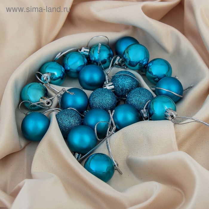 Набор шаров пластик d-3 см, 20 шт Набор шаров пластик d-3 см, 20 шт "Перелив" синий