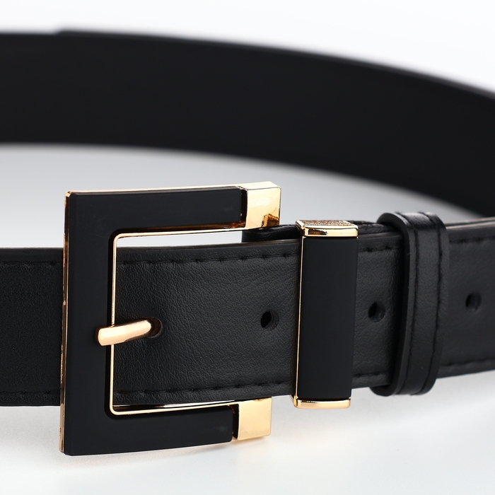 Ремень женский, ширина 3 см, винт, пряжка кожа, цвет чёрный