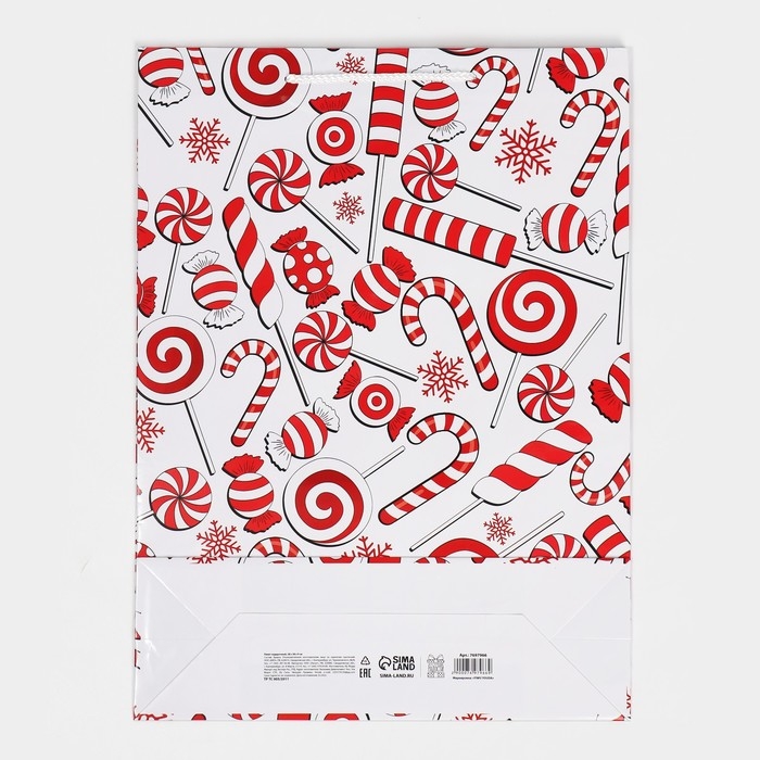 Пакет подарочный новогодний ламинированный «Сладости», L 28 х 38 х 9 см Пакет подарочный новогодний ламинированный «Сладости», L 28 х 38 х 9 см