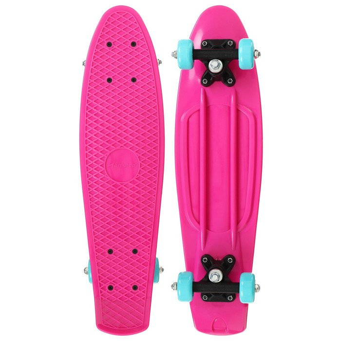 Пенниборд ONLITOP, 56х15 см, колёса PVC 50 мм, пластиковая рама, цвет розовый Пенниборд ONLITOP, 56х15 см, колёса PVC 50 мм, пластиковая рама, цвет розовый