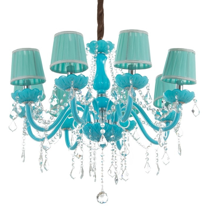 Люстра Люстра "Мария" 8хЕ14 25Вт лазурный 72х72х60-90 см BayerLux