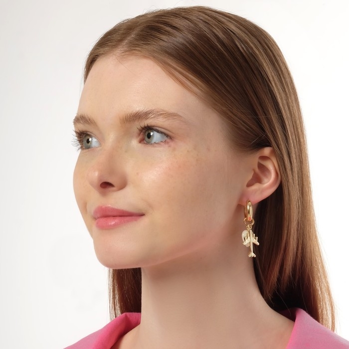 Серьги со съёмным элементом «Трансформер» мишка и сердце, цветные в золоте Серьги со съёмным элементом «Трансформер» мишка и сердце, цветные в золоте