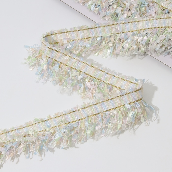 Тесьма декоративная «Твидовая», односторонняя, 35 мм, 5 ± 0,5 м, цвет пастельный Тесьма декоративная «Твидовая», односторонняя, 35 мм, 5 ± 0,5 м, цвет пастельный