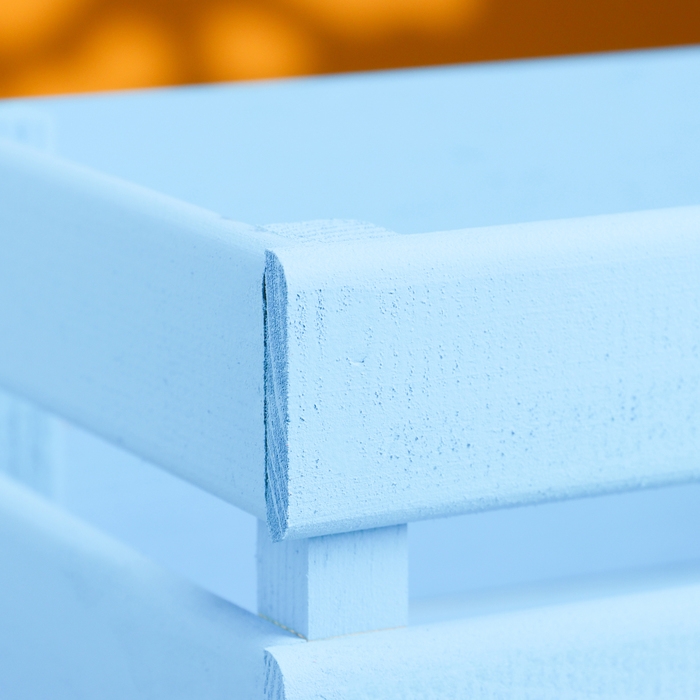 Кашпо деревянное 24.5×13.5×9 см  Кашпо деревянное 24.5×13.5×9 см "Двушка Лайт", двухреечное, голубой Дарим Красиво