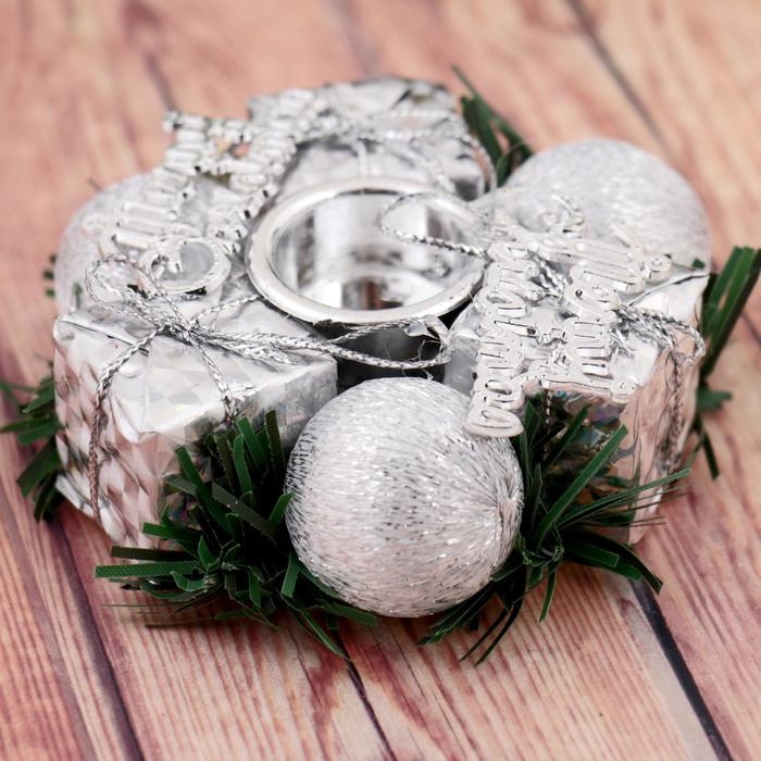 Подсвечник на одну свечу Подсвечник на одну свечу "Подарок" отв d-2 см, серебро