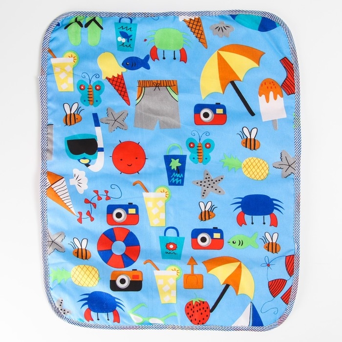 Пеленка на непромокаемой основе, 50х65 см., голубой МИКС Пеленка на непромокаемой основе, 50х65 см., голубой МИКС