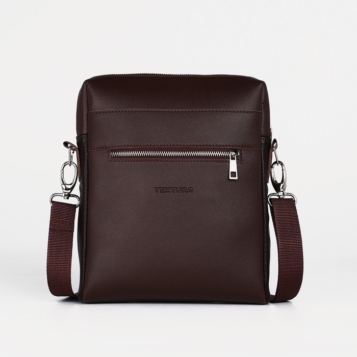 Сумка мужская через плечо TEXTURA, искусственная кожа, цвет коричневый Сумка мужская через плечо TEXTURA, искусственная кожа, цвет коричневый