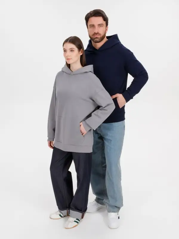 Худи оверсайз унисекс Outshine, темно-синее, размер XS/S Худи оверсайз унисекс Outshine, темно-синее, размер XS/S