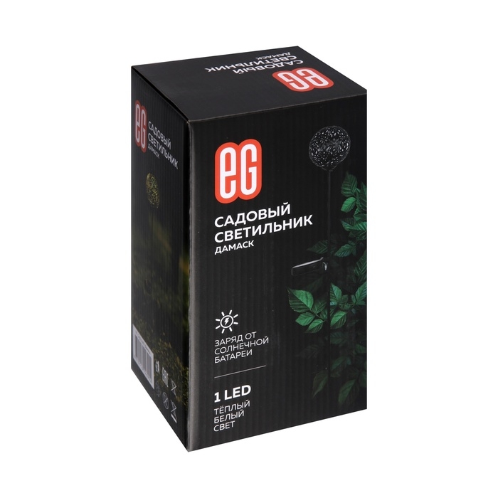 Светильник на солнечной батарее Светильник на солнечной батарее "Еврогарант", "Дамаск" 10x75 см, IP44, 1 LED, Т/БЕЛЫЙ