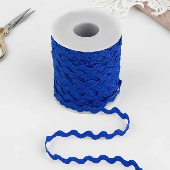 Тесьма отделочная «Вьюнчик», 5 мм, 27 ± 1 м, цвет синий Тесьма отделочная «Вьюнчик», 5 мм, 27 ± 1 м, цвет синий