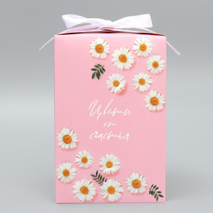 Коробка подарочная складная, упаковка, «Цвети от счастья», 12 х 18 х 12 см Коробка подарочная складная, упаковка, «Цвети от счастья», 12 х 18 х 12 см