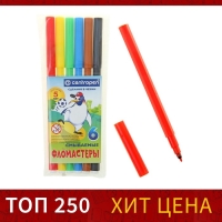 Фломастеры 6 цветов Centropen Пингвины 7790/06, линия 1.0 мм, пластиковый конверт