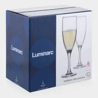 Бокалы для шампанского Luminarc French Brasserie, 170 мл, h=18.5 см, набор 6 шт., стекло, прозрачные