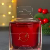 Свеча ароматическая новогодняя "Пряный апельсин" в стакане, 60 гр, Свеча ароматическая новогодняя "Пряный апельсин" в стакане, 60 гр,