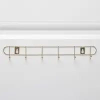 Вешалка настенная Доляна &laquo;Лайт&raquo;, 6 крючков, 33&times;5&times;3.5 см, золотая