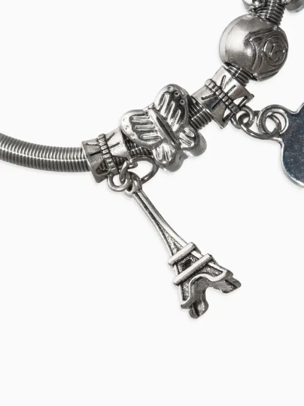 Браслет с шармами &laquo;Марджери. Сердце Парижа&raquo;, d=6 см, цвет серебро