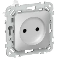 FLITE Розетка без заземления без защитных шторок безвинтовое крепление 10А РС01-1-ФлА алюминий IEK