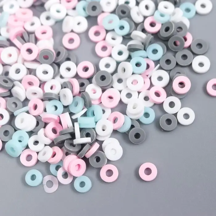 Бусины для творчества PVC "Колечки зефирные" набор &asymp; 330 шт 0,1х0,4х0,4 см