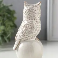 Сувенир керамика "Филин на шаре" беж 6х5,4х11,8 см