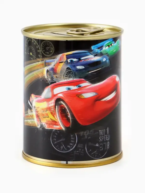 Копилка металлическая, 9.5 см&times;7.5 см&times;7.5 см &laquo;Молния Маккуин&raquo;, Тачки