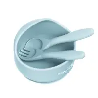Посуда детская силиконовая, 7 предметов, голубой, Крошка Я