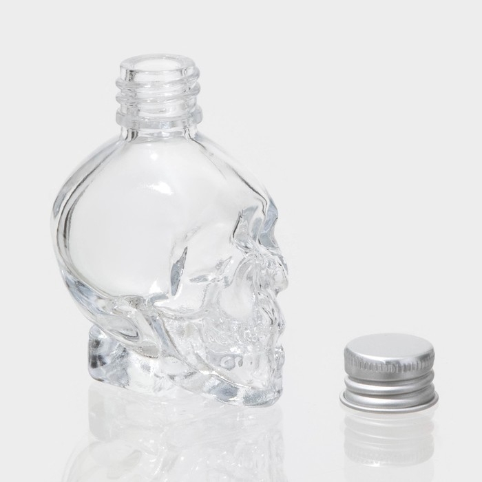 Банка стеклянная для хранения сыпучих продуктов «Череп. Хэллоуин», 30 мл, 4×5,5×7 см, с металлической крышкой