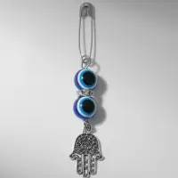 Булавка-оберег &laquo;Защита от сглаза&raquo;, 2.2 см, синяя в серебре