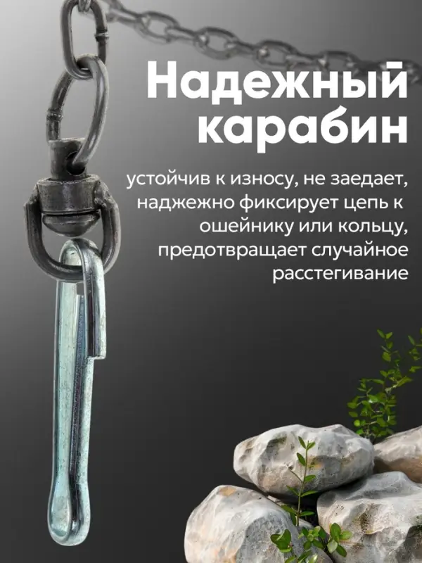 Цепь для привязи собак, 3 м, калибр 6&times;42 мм, черная