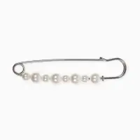 Булавка &laquo;Жемчужная дорожка&raquo;, 8 см (&plusmn; 0.5 см), белая в серебре