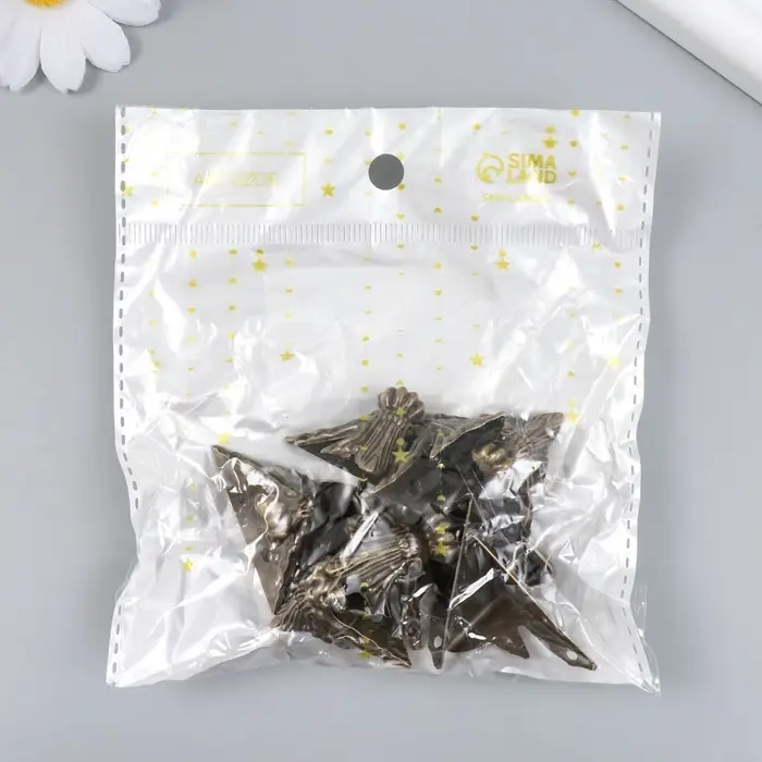 Уголок (ножка) для шкатулки металл Уголок (ножка) для шкатулки металл "Фигурная" бронза набор 8 шт 2,9х4 см