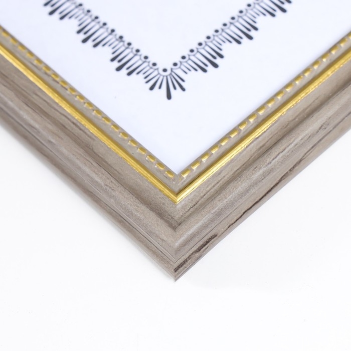 Фоторамка пластик формат А4 Фоторамка пластик формат А4 "Эко-стиль с золотой рамкой" 32,3х23,8 см