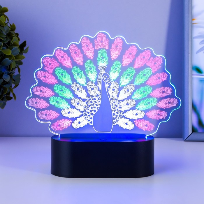 Светильник сенсорный Светильник сенсорный "Павлин" LED USB (90см) от батареек 3xАА черный 17,8х5,5х16,5 см RISALUX 76522