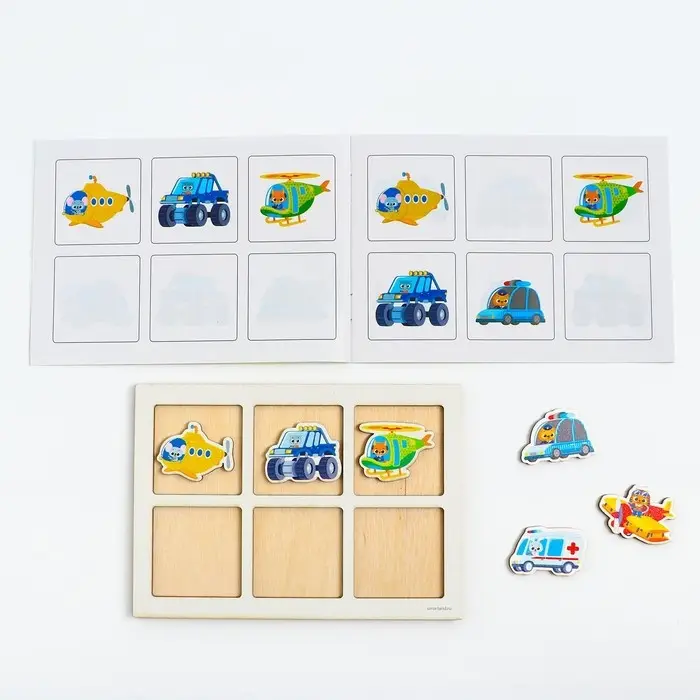 Дидактические игра тренажёр памяти Лесная мастерская «Транспорт», 6 деталей. 14 схем Дидактические игра тренажёр памяти Лесная мастерская «Транспорт», 6 деталей. 14 схем