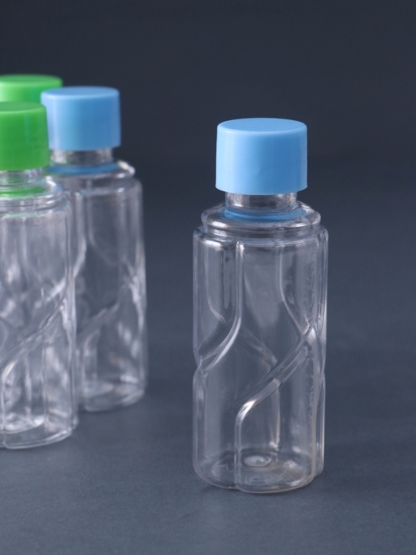 Баночка для скрапбукинга пластик "Бутылочка волна" 50 мл набор 6 шт 3,3х3,3х8,2 см