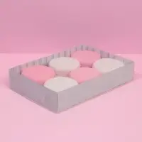 Кондитерская упаковка, коробка для макарун с пластиковой крышкой, Just for you, 18&times;12&times;3.5 см