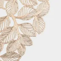 Набор салфеток сервировочных на стол Доляна &laquo;Листья&raquo;, d=38 см, 4 шт., ПВХ, золотистый