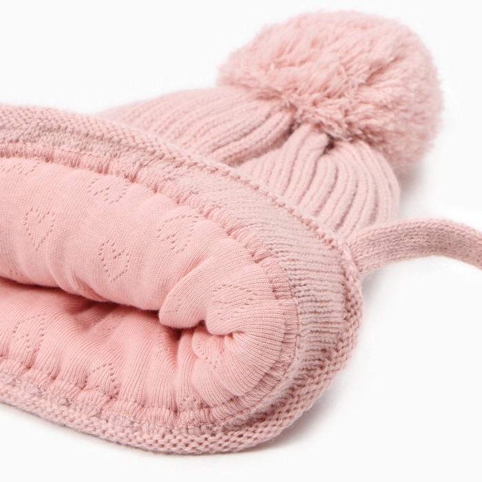 Шапка детская, цвет пудровый, размер 52-54 Шапка детская, цвет пудровый, размер 52-54