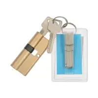 Цилиндровый механизм для китайской двери, 75 мм, латунь, 7 перф. ключей