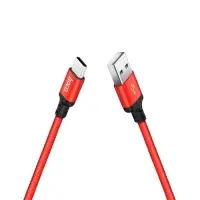 Кабель Hoco X14 Times Speed, Type-С - USB, 3 А, 1 м, черно-красный