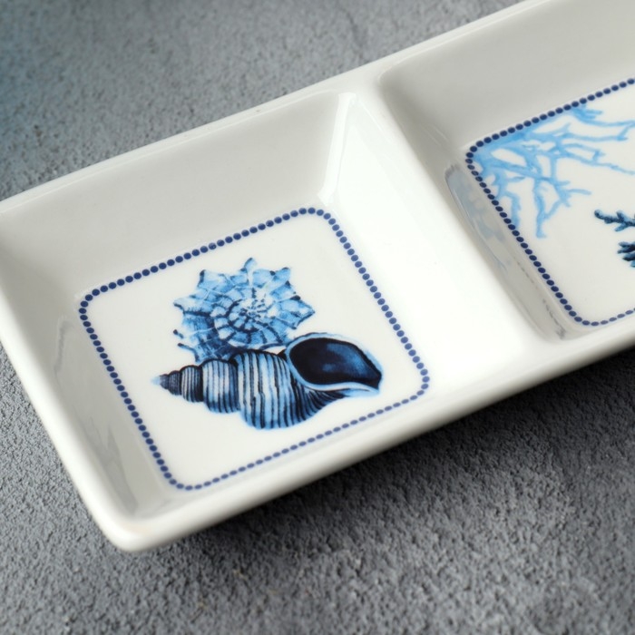 Менажница керамическая «Море», 13.8 х 7 см, цвет белый