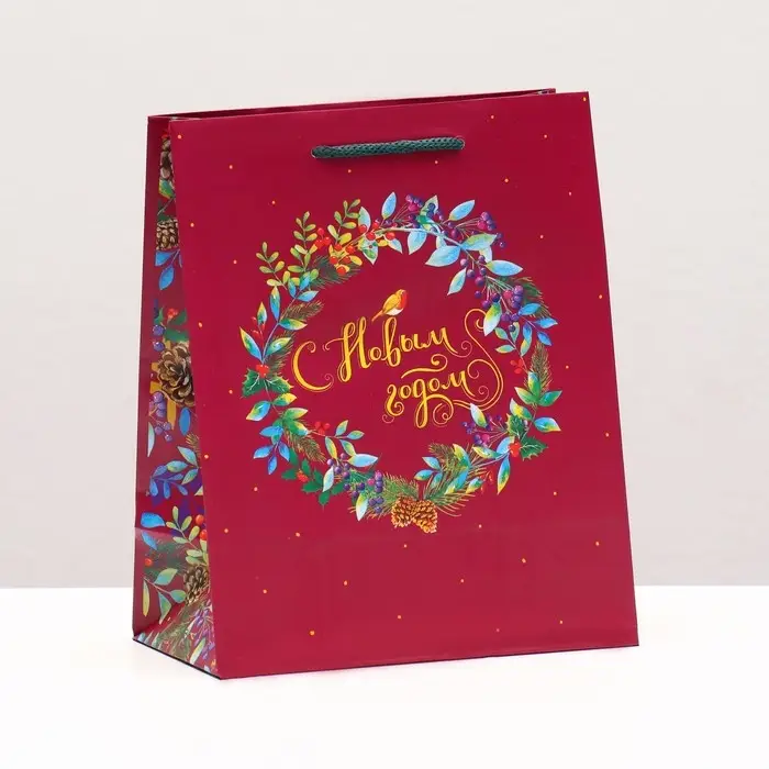 Пакет подарочный "С Новым годом красный", 18 х 22,3 х 10 см