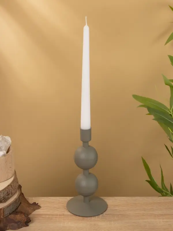 Подсвечник на 1 свечу текстурный  Подсвечник на 1 свечу текстурный "Графитовый" с 2 сферами 8,5х8,5х18 см