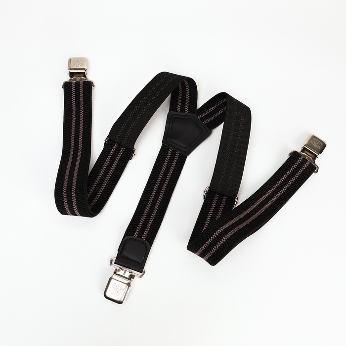 Подтяжки взрослые, ширина 3,8 см, цвет чёрный/бежевый Подтяжки взрослые, ширина 3,8 см, цвет чёрный/бежевый