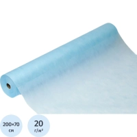 Простыня в рулоне 70х200, голубой (100шт/рул), SMS, пл.20, А3, 12553