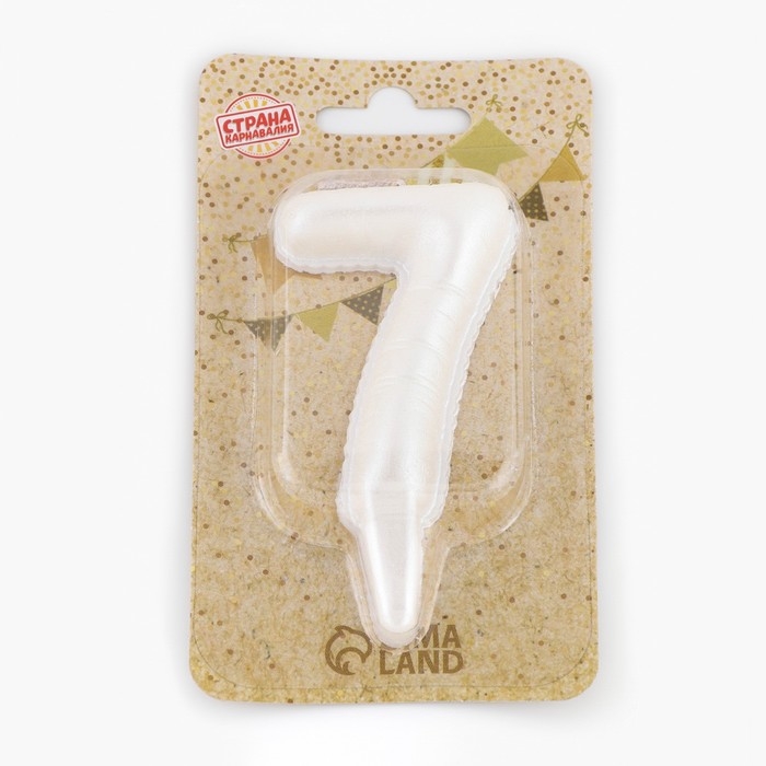 Свеча в торт Свеча в торт "Шары", цифра "7", жемчужный, 5,5 см