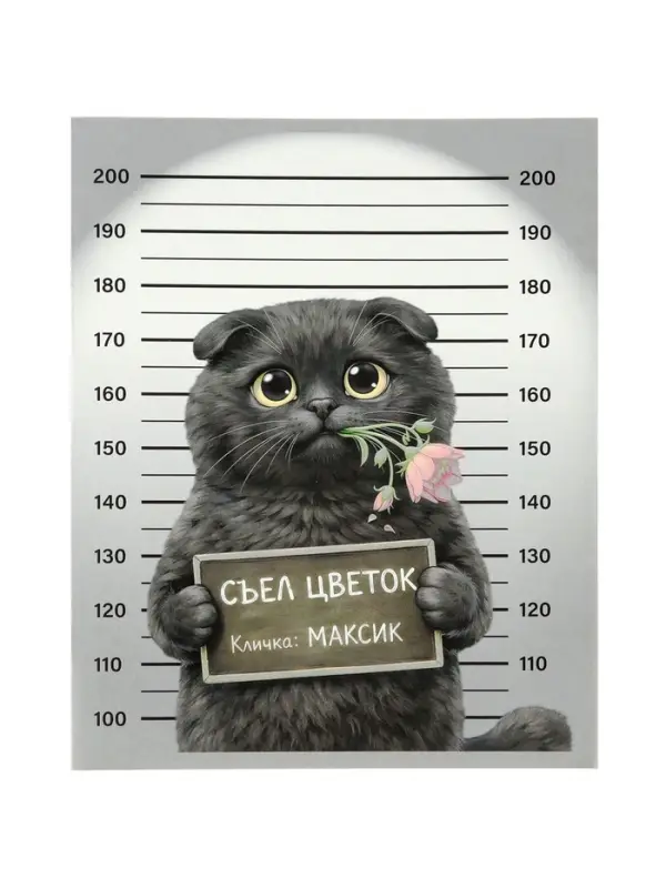 Тетрадь 48 листов в клетку Calligrata &laquo;Коты хулиганы&raquo;, блок №2, серые листы, обложка МИКС