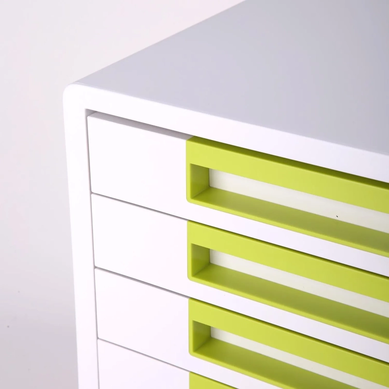 Бокс с выдвижными лотками Deli Rio EZ01053, 5 выдвиж лотков A4 бело-зеленый